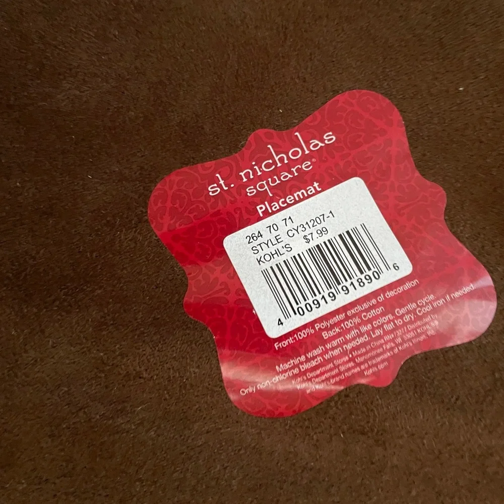 Lot 2 St Nicholas Rustic Brown Happy Holiday Western Lasso Stars Placemats NEW